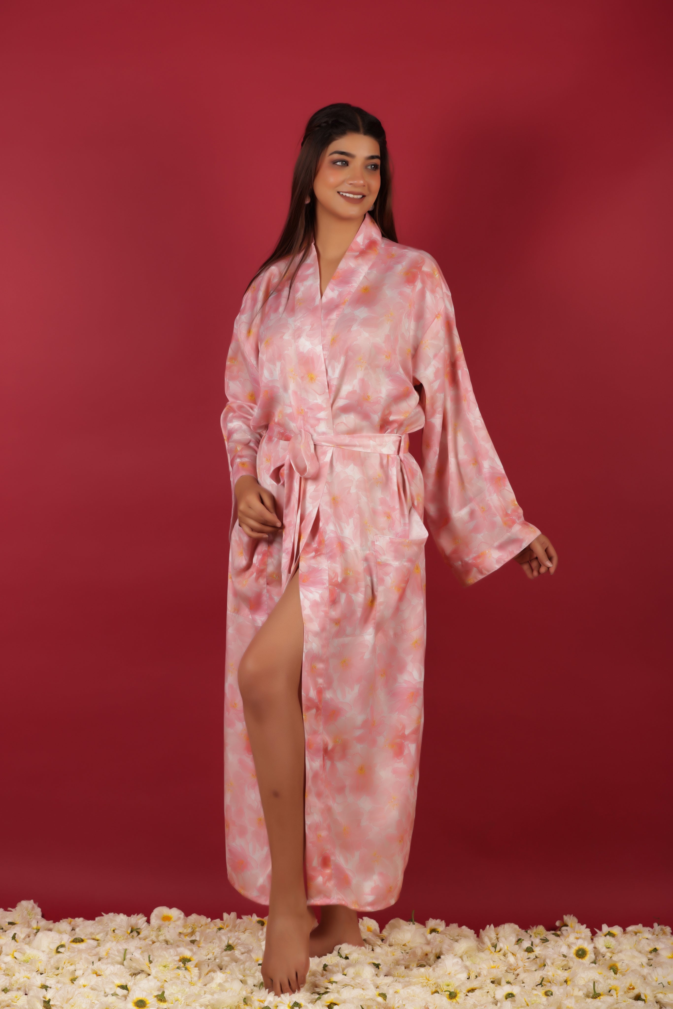 Baby Pink Beach Wrap Over Bathrobe