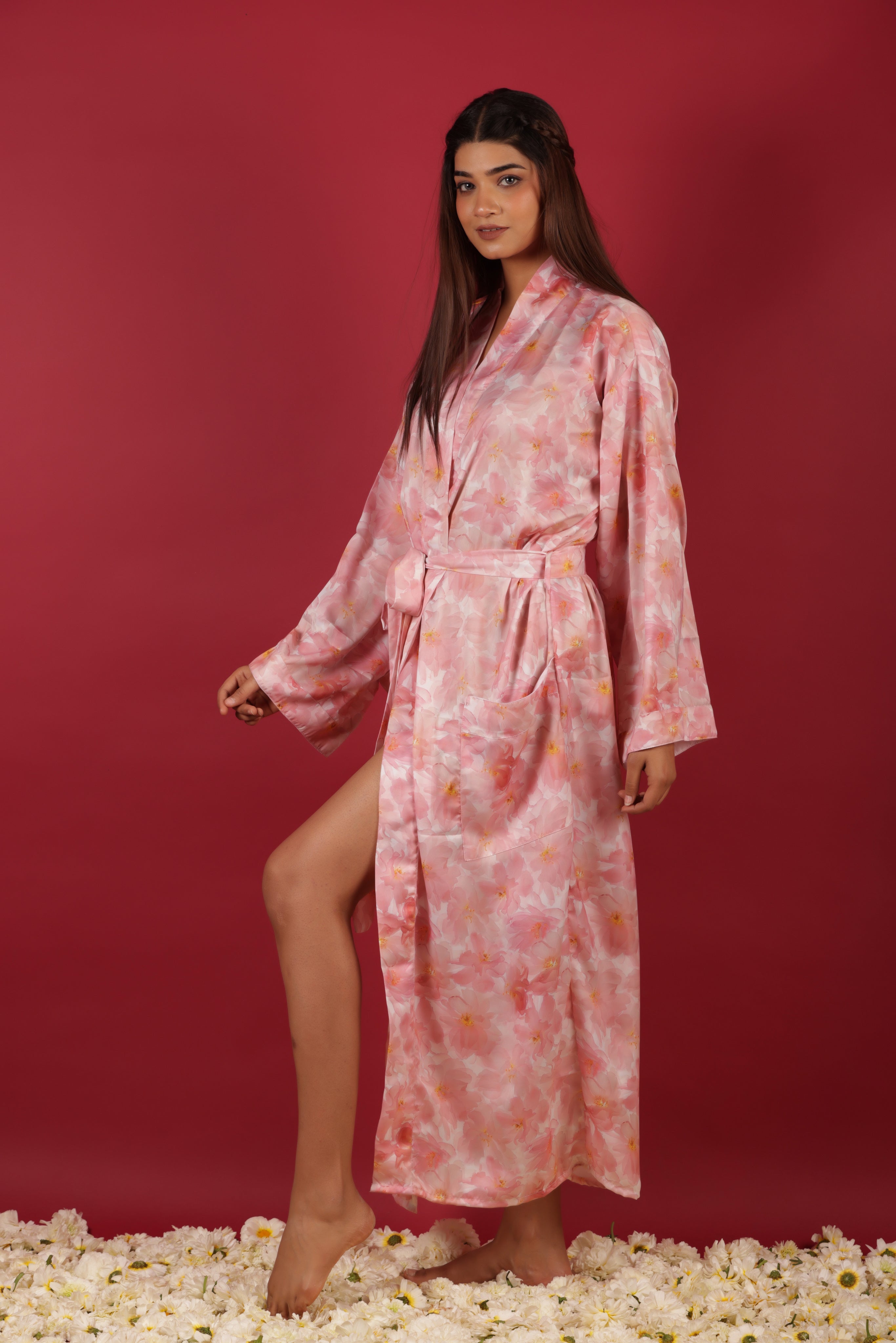 Baby Pink Beach Wrap Over Bathrobe