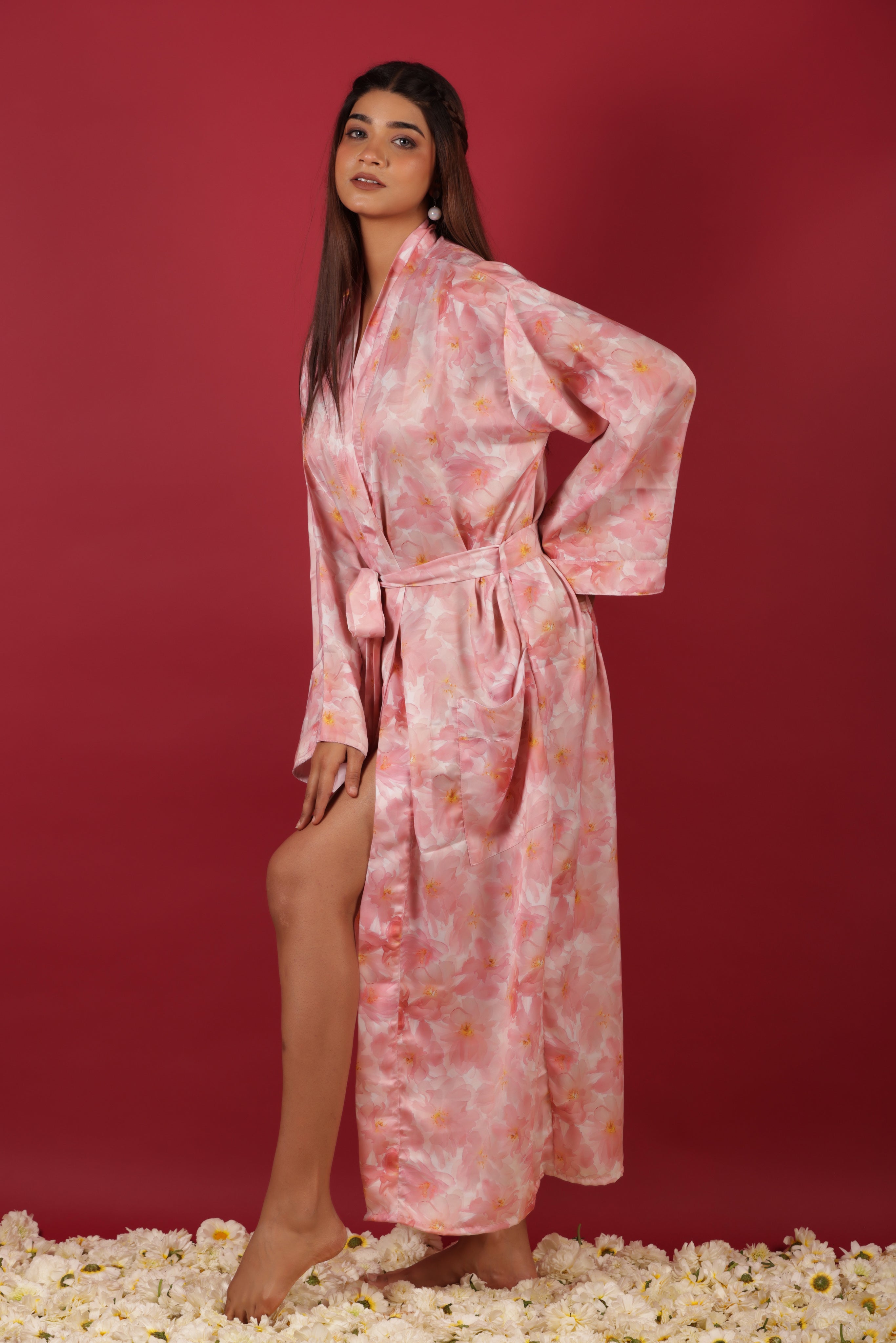 Baby Pink Beach Wrap Over Bathrobe