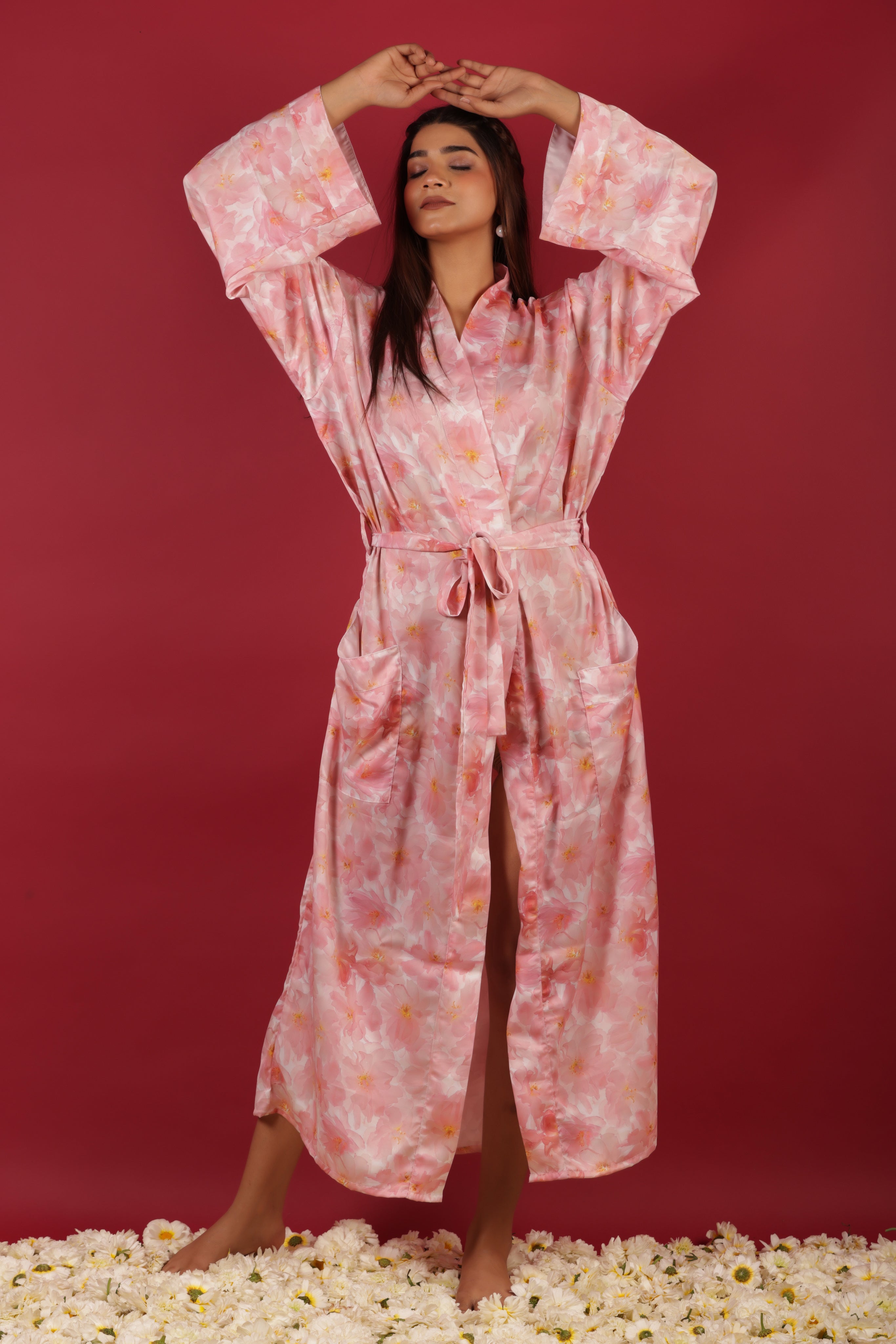 Baby Pink Beach Wrap Over Bathrobe