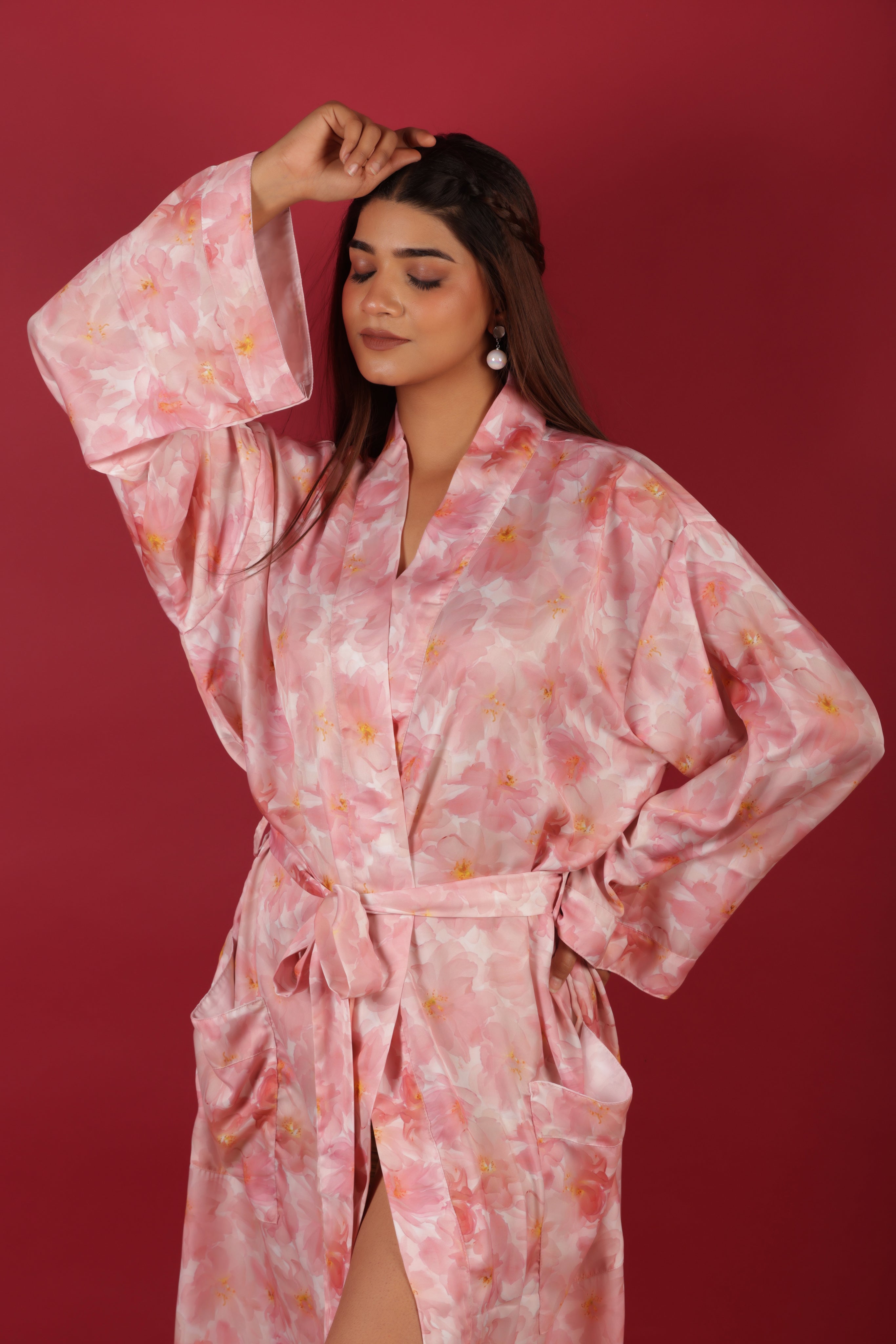 Baby Pink Beach Wrap Over Bathrobe