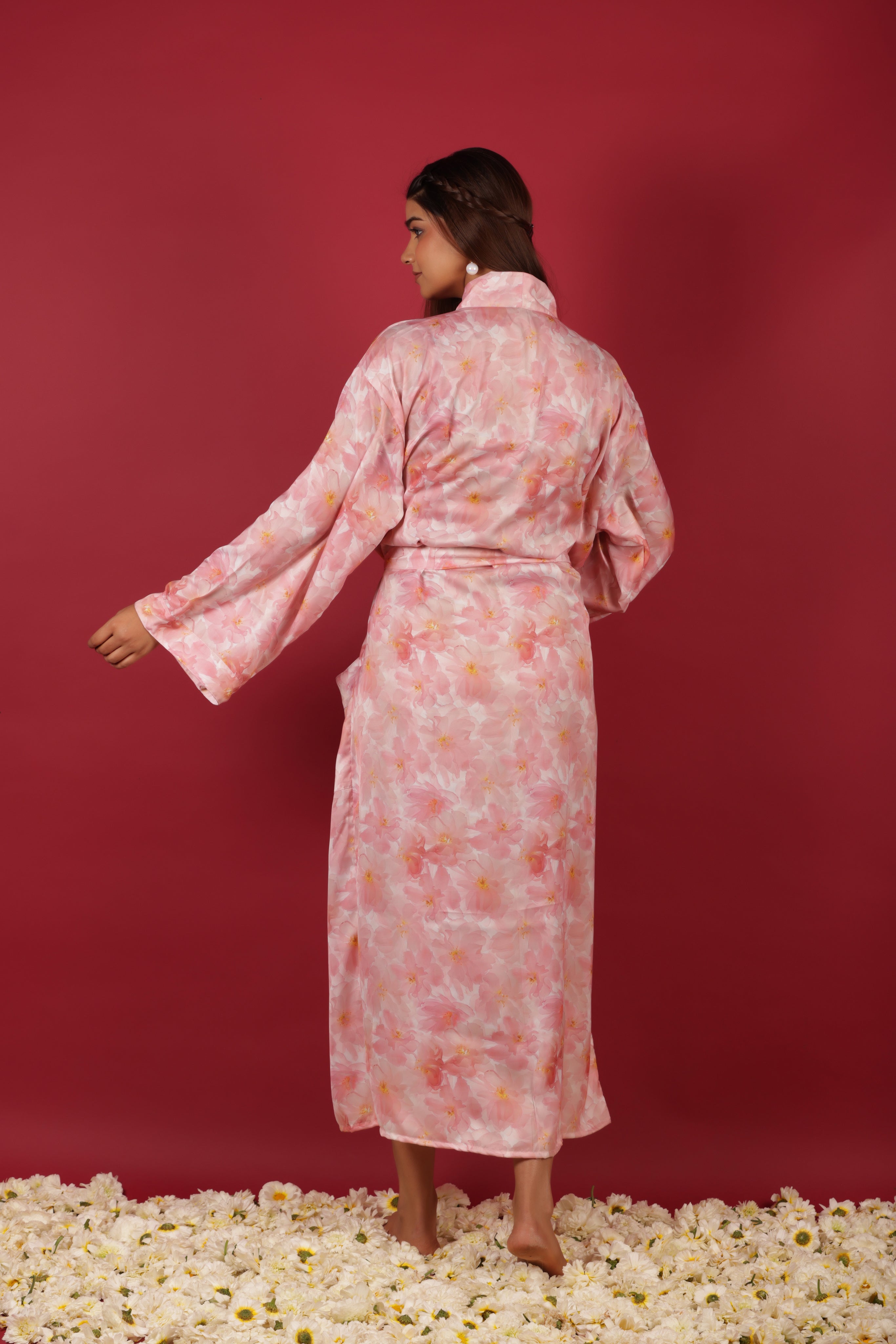 Baby Pink Beach Wrap Over Bathrobe