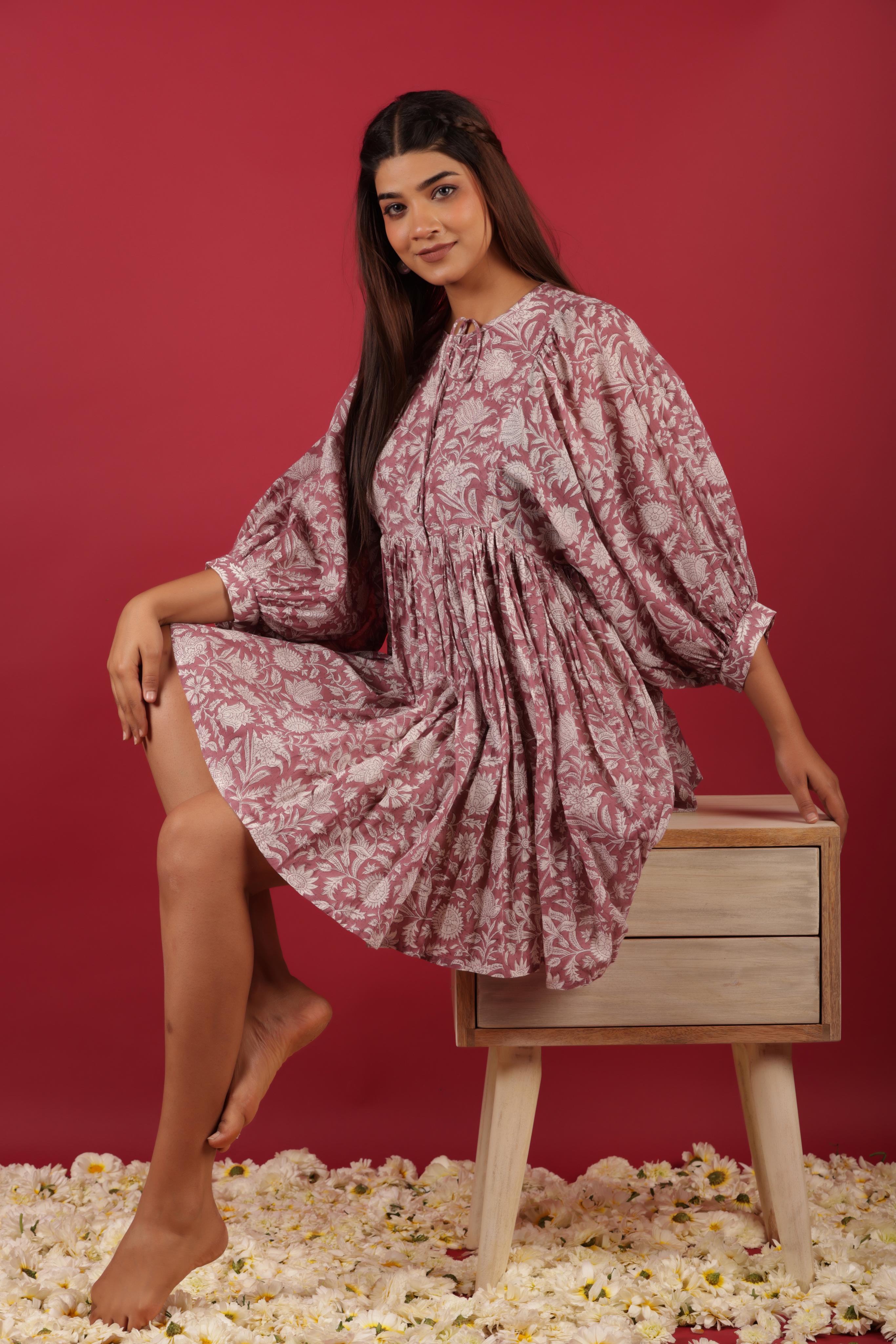 Floral Cotton Maxi Dress For Her