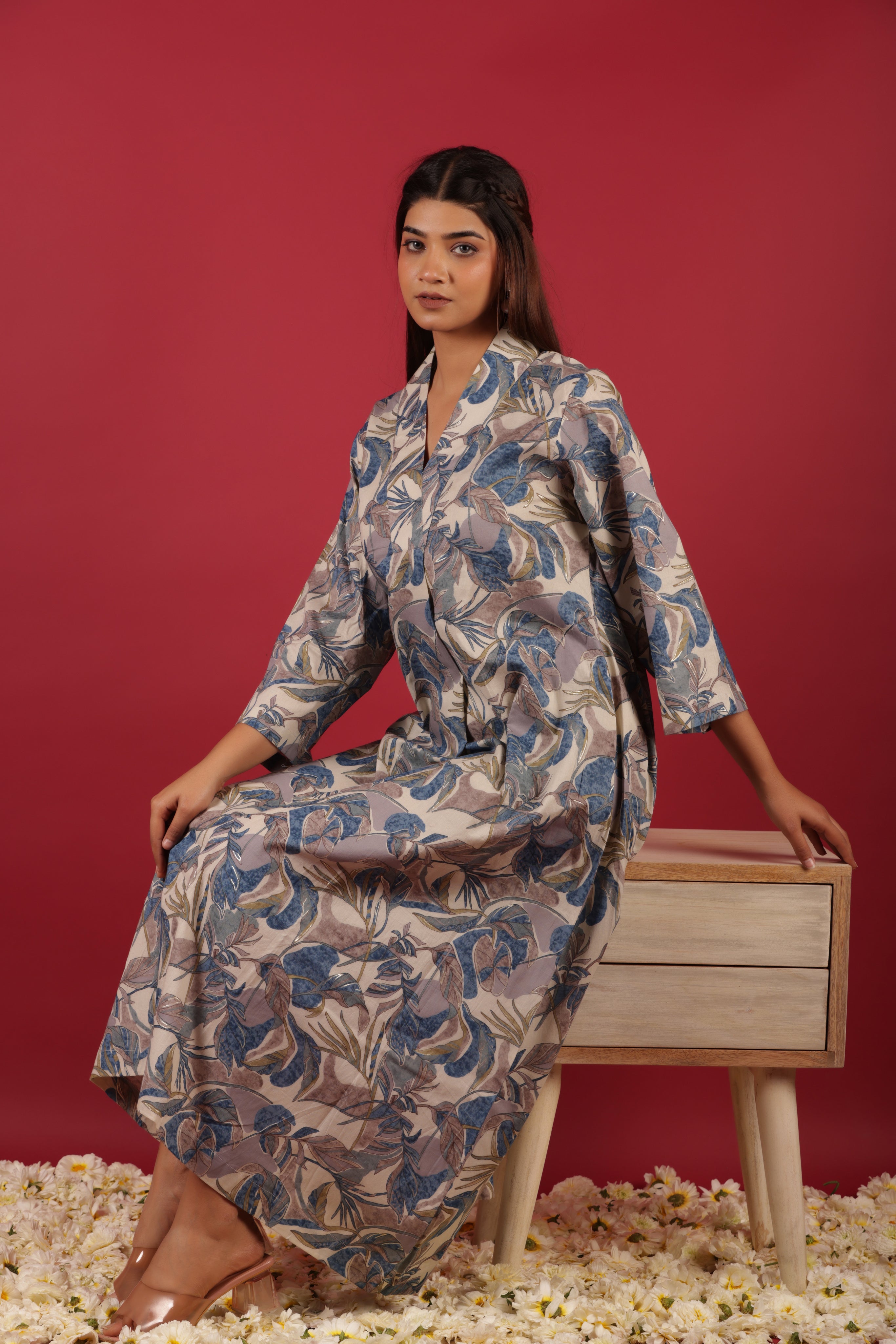 Beautiful Floral Printed Western Dress For Girls