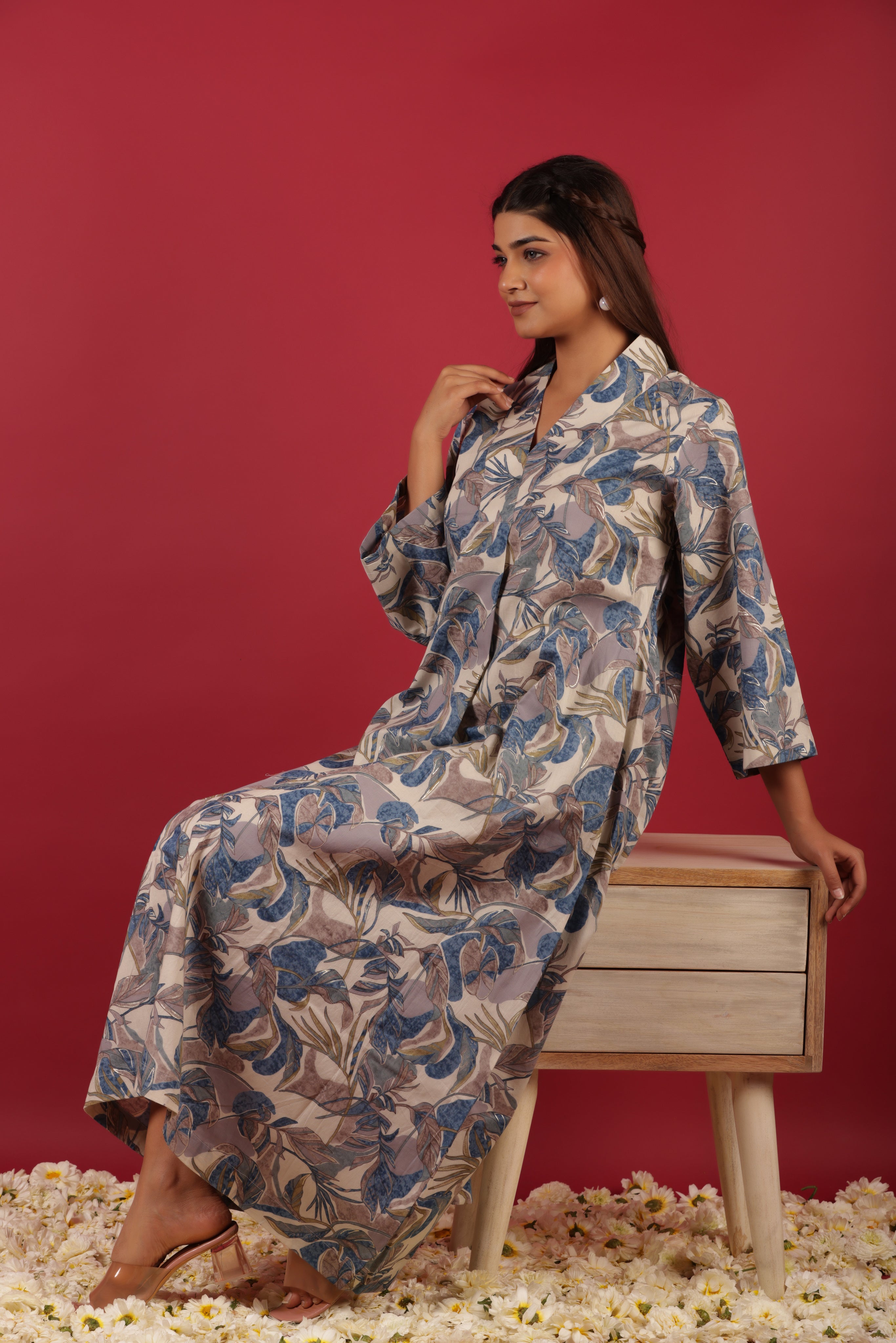 Beautiful Floral Printed Western Dress For Girls