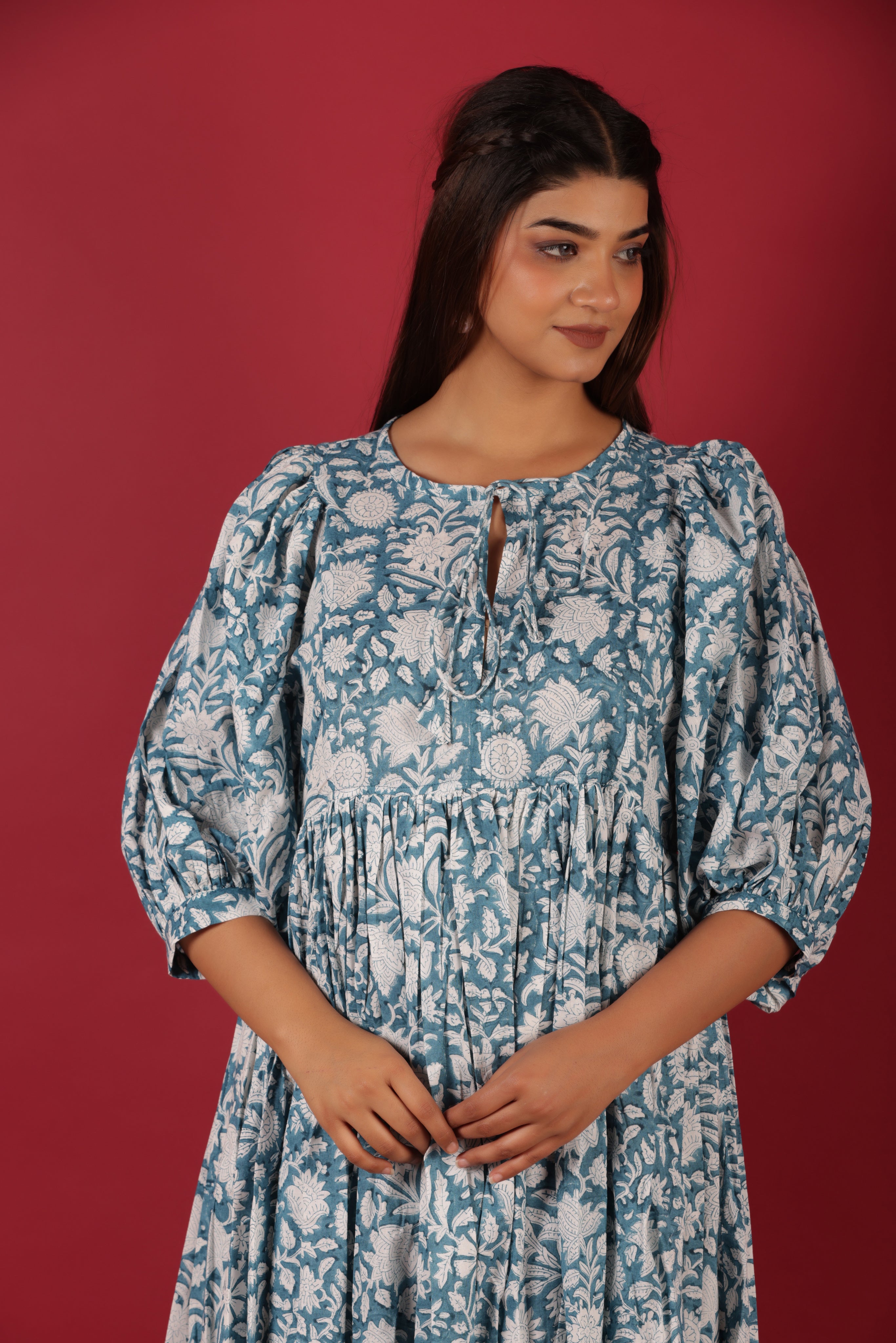 Ethnic Bridesmaid Floral Print Summer Dress