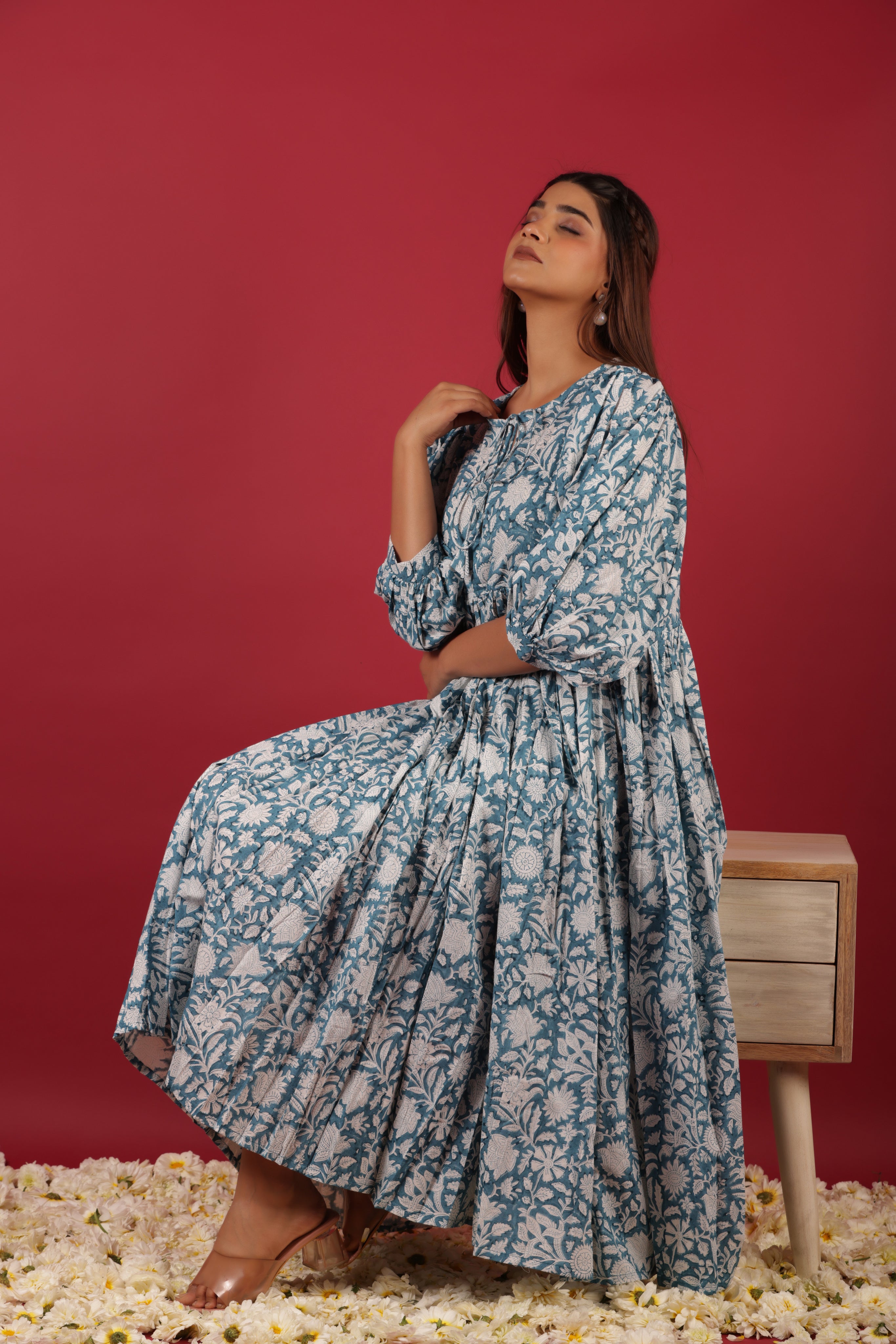 Ethnic Bridesmaid Floral Print Summer Dress