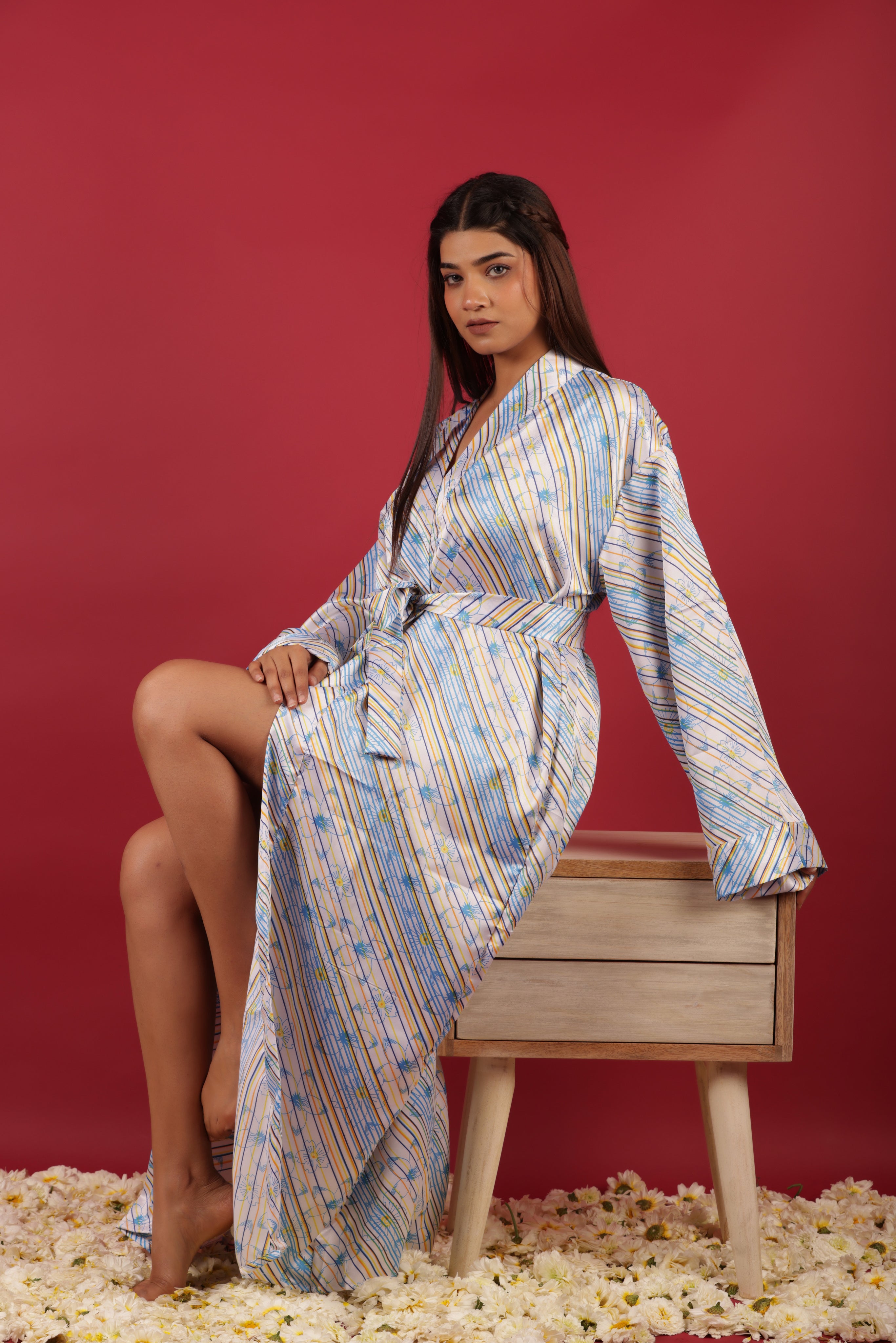 Long Satin Bridesmaid Gift Robe Dress