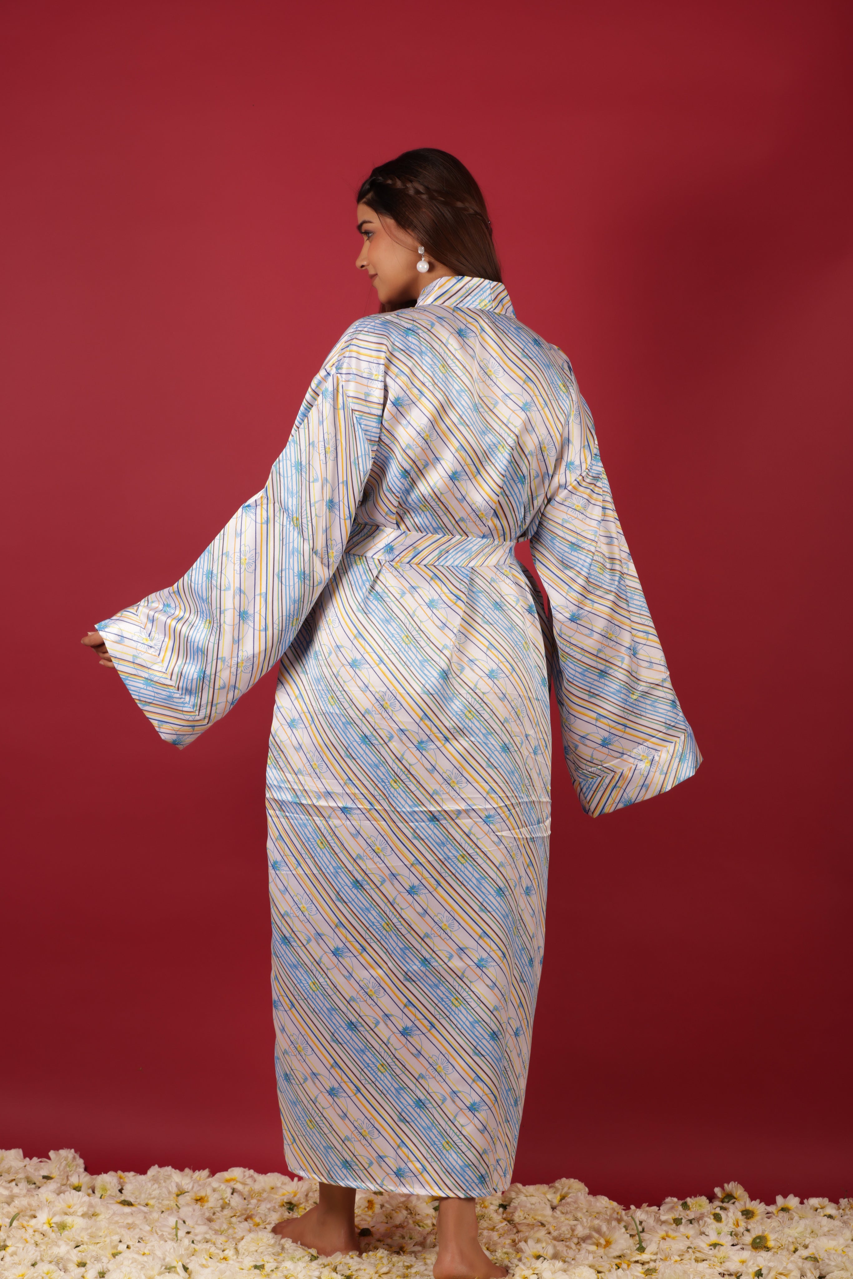 Long Satin Bridesmaid Gift Robe Dress